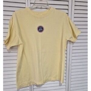 Life is Good Women's Short Sleeve T-Shirt Pale Yellow Logo Cotton Tee Size M